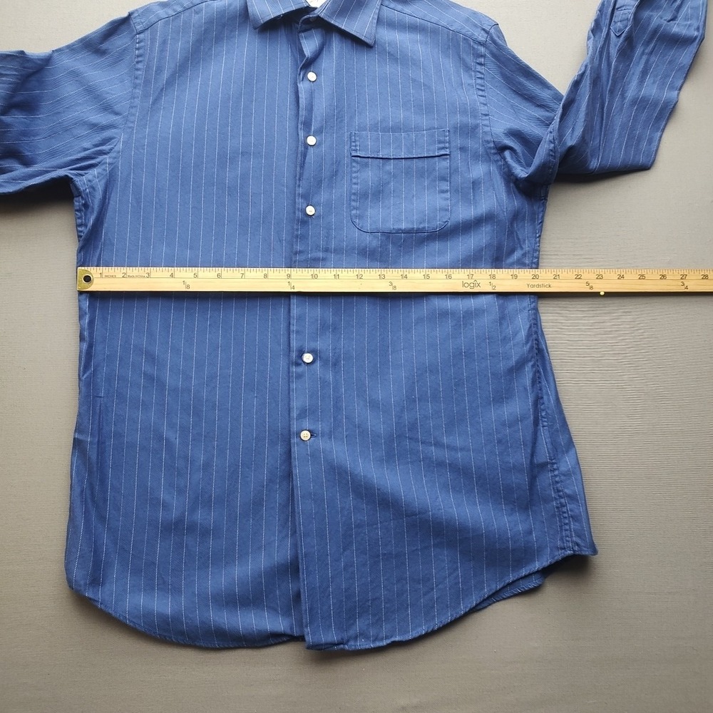 Tommy Bahama Men's Blues Striped Button Up Shirt Long Sleeve 15.5  34-35‎ - Picture 9 of 14